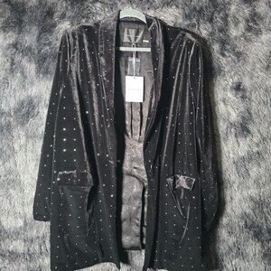 Endless Rose Womens Velvet Rhinestone Blazer Jacket XL New With Tags